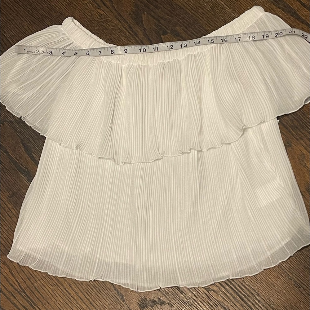 Express White Off-Shoulder Ruffle Blouse - Picture 4 of 10